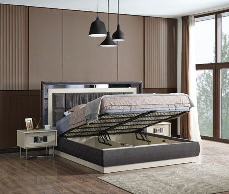 Set de dormitor MARSİLYA (Pat 180, dulap cu 6 uși, 2 noptiere, masă de toaletă și oglindă)