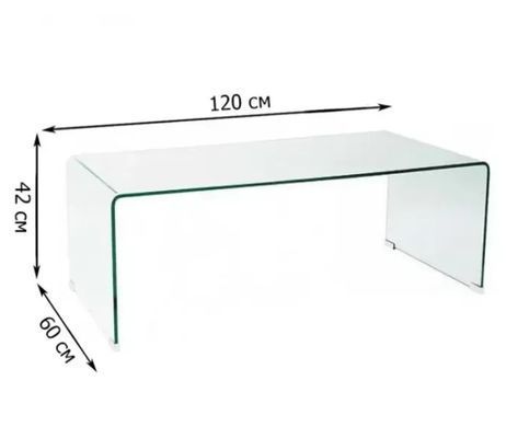 Măsuță de cafea PRIAM A TRANSPARENT (STICLĂ) 120&times;60 cm