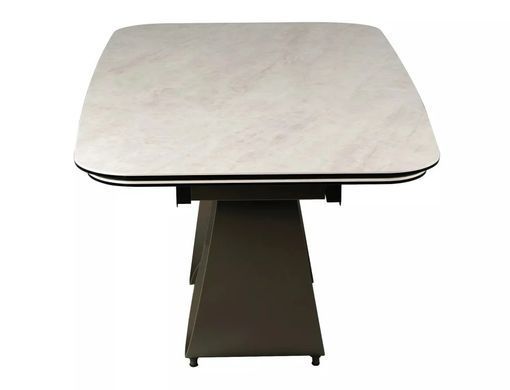 Masă de dining INFINITY CERAMIC BEJ cu CUPRU (STICLĂ SECURIZATĂ/CERAMICĂ/METAL) 160(240)&times;95 cm