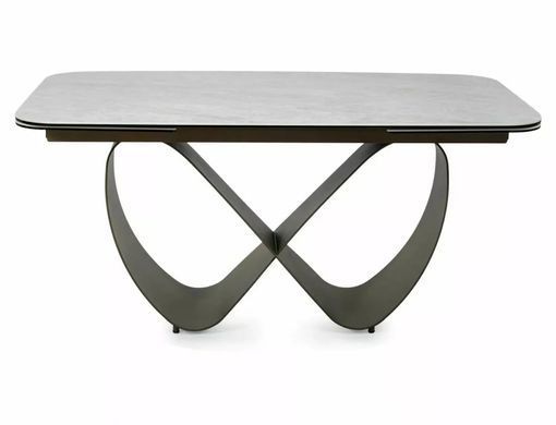 Masă de dining INFINITY CERAMIC BEJ cu CUPRU (STICLĂ SECURIZATĂ/CERAMICĂ/METAL) 160(240)&times;95 cm