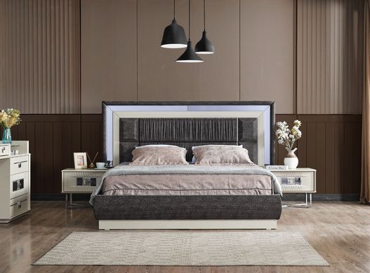 Set de dormitor MARSİLYA (Pat 180, dulap cu 6 uși, 2 noptiere, masă de toaletă și oglindă)