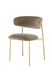 Dining chair EVA CAPUCCINO/GOLD 54*58*80 (dining chair, back and seat made of cappuccino velvet, golden metal legs).(29857)