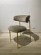 Dining chair EVA CAPUCCINO/GOLD 54*58*80 (dining chair, back and seat made of cappuccino velvet, golden metal legs).(29857)