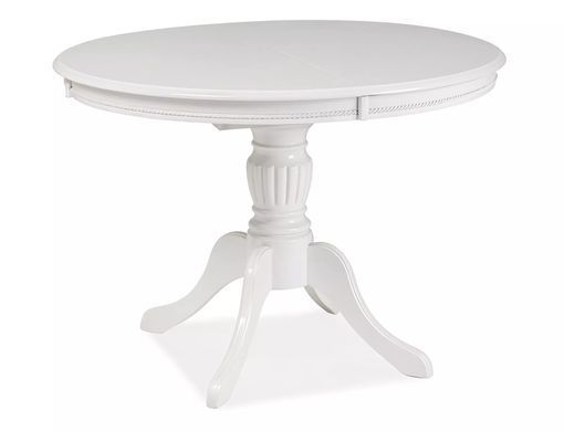 Masă de dining OLIVIA ALB (MDF/LEMN) 106(141)&times;106 cm