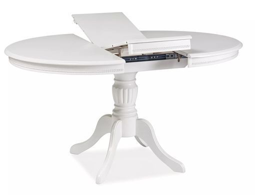 Masă de dining OLIVIA ALB (MDF/LEMN) 106(141)&times;106 cm