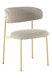 Scaun de dining EVA BEIGE/GOLD 54*58*80 (scaun de dining, spătar și șezut din buclă de culoare capuccino bej, picioare metalice aurii).(29856)