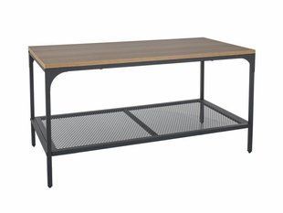 Măsuță de cafea LEX L STEJAR cu NEGRU (PAL LAMINAT, METAL/METAL) 90&times;45 cm