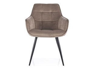 Scaun de dining  LILIA VELVET (FRAME BLACK/BEIGE 40) 59*45*90 cm