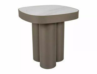 Măsuță de cafea STELLA C ALB NATURE CLOUD cu CUPRU (CERAMICĂ/METAL) 48&times;50 cm