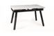 Masă de dining JOHN ALB cu NEGRU MAT (CERAMICĂ/METAL) 120(180)&times;85 cm