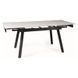 Masă de dining JOHN ALB cu NEGRU MAT (CERAMICĂ/METAL) 120(180)&times;85 cm