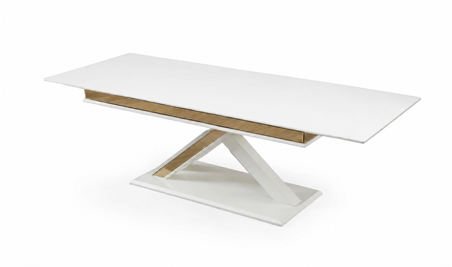 Обідній розкладний стіл MILANO WHITE+GOLD 180/220/260*95*77 см