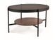 Măsuță de cafea PRIMA B CHIHLIMBAR cu NUC și NEGRU MAT (STICLĂ SECURIZATĂ, MDF FURNIRUIT/METAL) 74&times;43 cm