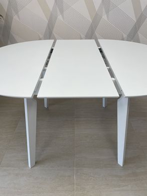 Стол обеденный раскладной деревянный Mars, white, 1000/1400*1000*760 круглый (29729)