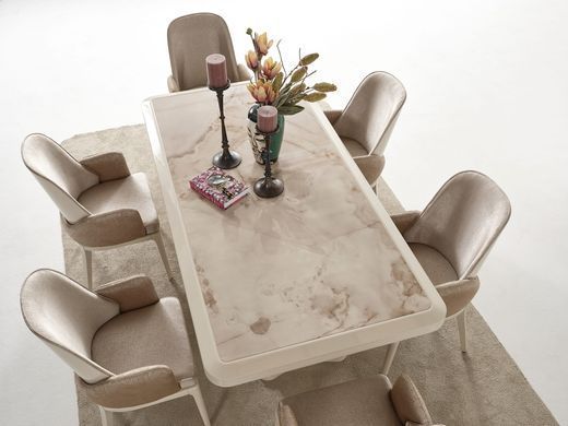 Set de living NOVA (Masă, 6 scaune, comodă și oglinda)