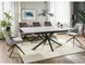 Masă de dining LOGAN CERAMIC ALB MAT cu NEGRU MAT (MDF/METAL) 160(200)&times;90 cm