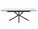 Masă de dining LOGAN CERAMIC ALB MAT cu NEGRU MAT (MDF/METAL) 160(200)&times;90 cm