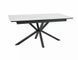Masă de dining LOGAN CERAMIC ALB MAT cu NEGRU MAT (MDF/METAL) 160(200)&times;90 cm