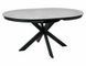 Masă de dining PORTO BEJ cu NEGRU MAT (STICLĂ/CERAMICĂ/METAL) 120(160)&times;120 cm