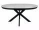 Masă de dining PORTO BEJ cu NEGRU MAT (STICLĂ/CERAMICĂ/METAL) 120(160)&times;120 cm