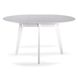 Folding wooden dining table Mars, white, 1000/1400*1000*760 round (29729)