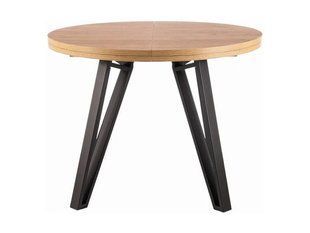 Masă de dining GALAXY STEJAR ARTISAN cu NEGRU (PAL LAMINAT/METAL) 100(168)&times;76 cm