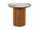 Măsuță de cafea RONDO ALB LUCIOS PANDORO cu STEJAR (MDF, CERAMICĂ/MDF FURNIRUIT) 45&times;50 cm