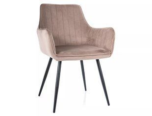 Scaun de dining APPLE BEJ &Icirc;NCHIS (BLACK FRAME/DARK BEIGE Bluvel 40) 85*47*57*47 cm
