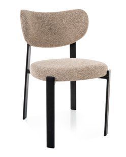 Scaun de dining RIN (FRAME BLACK/BEIGE TAP. 253) 51*50*79 cm