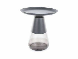Măsuță de cafea TIFFANY A NEGRU MAT cu NEGRU (METAL/STICLĂ) 50&times;52 cm
