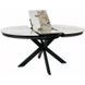 Masă de dining PORTO CERAMIC ALB PANDORO cu NEGRU MAT (STICLĂ/CERAMICĂ/METAL) 120(160)&times;120 cm